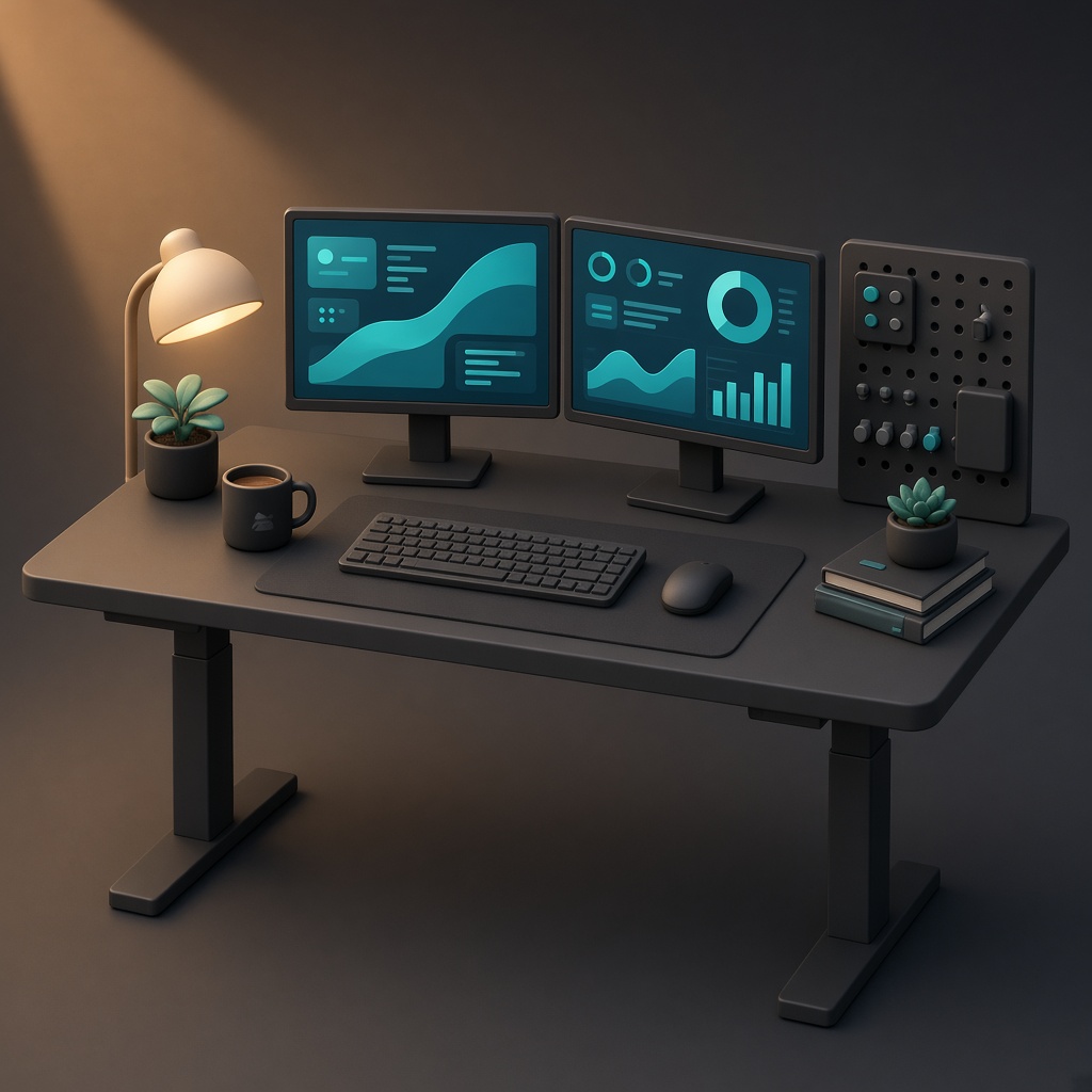 Standing desk and systems illustration